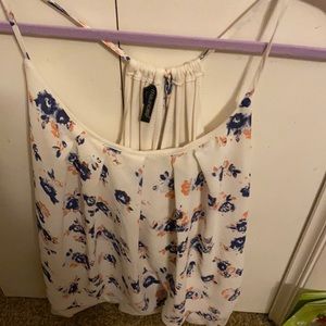 Orange and blue floral shirt